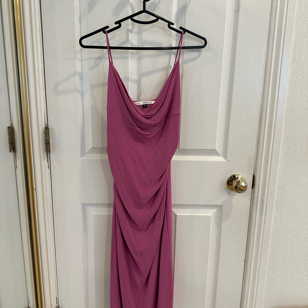 Diane Von Furstenberg Fuchsia Draped Maxi Dress